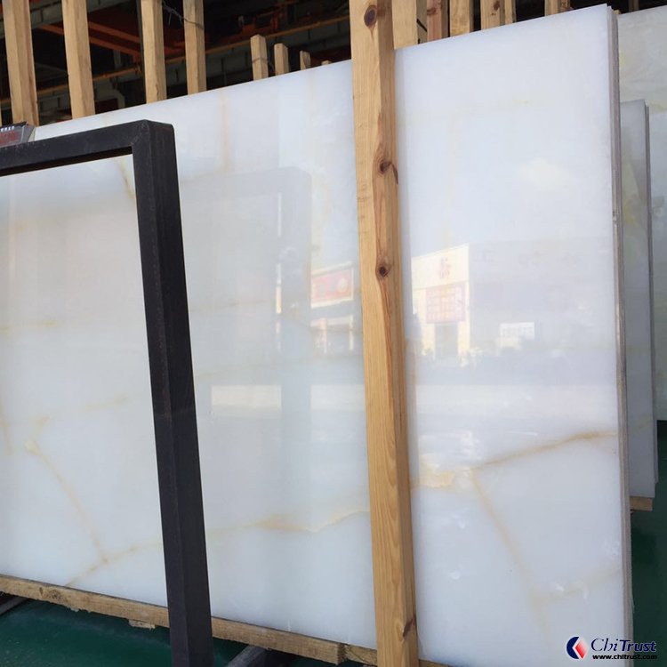 Natural pure white marble onyx slab